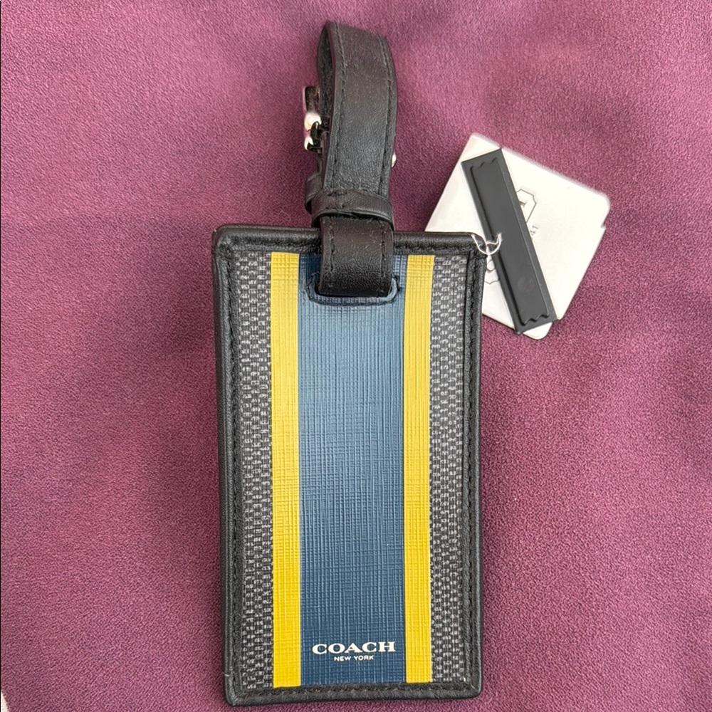 Coach Black and Yellow Luggage Tag